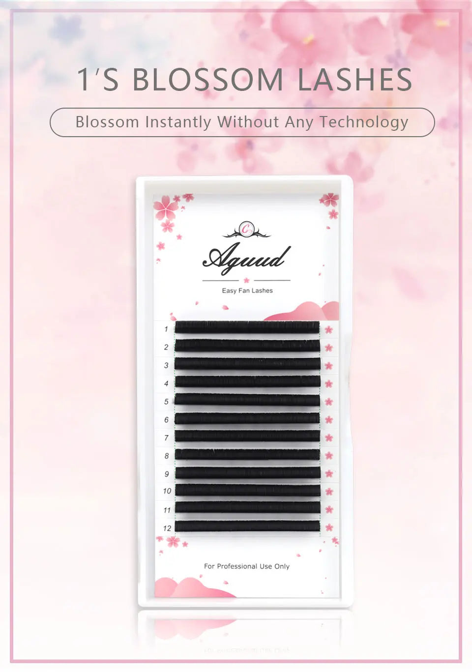 AGUUD Easy Fan Lashes Eyelash Extension Faux Mink Auto Flowering Rapid blooming fans Individual Eyelash Extension Easy Fanning