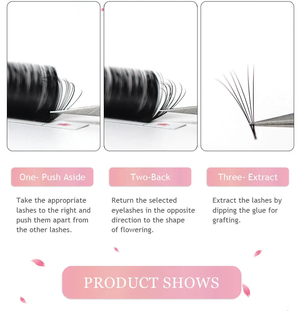 AGUUD Easy Fan Lashes Eyelash Extension Faux Mink Auto Flowering Rapid blooming fans Individual Eyelash Extension Easy Fanning