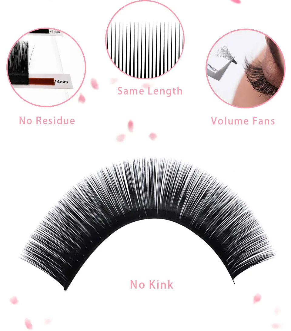 AGUUD Easy Fan Lashes Eyelash Extension Faux Mink Auto Flowering Rapid blooming fans Individual Eyelash Extension Easy Fanning