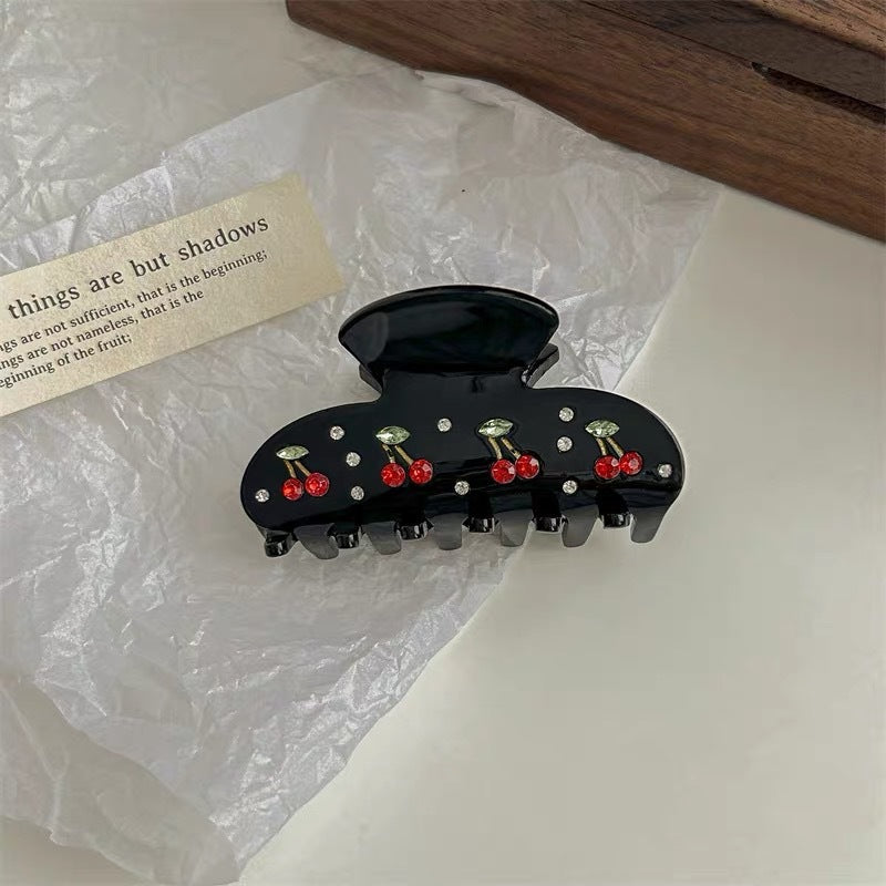 Tulip Cherry Grab Clip Premium 2024 New Maillard Grab Clip Cute Dalmatian Shark Clip Hair Accessories