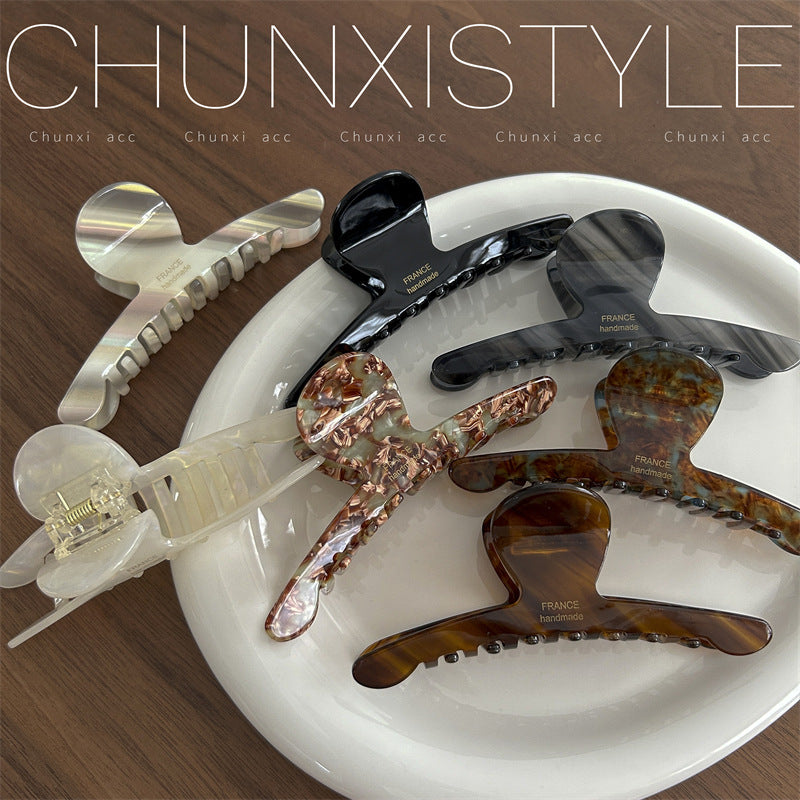 Vintage acetate grip large Internet celebrity elegant shark clip women's high-grade exquisite clip headdress hairpin back head
