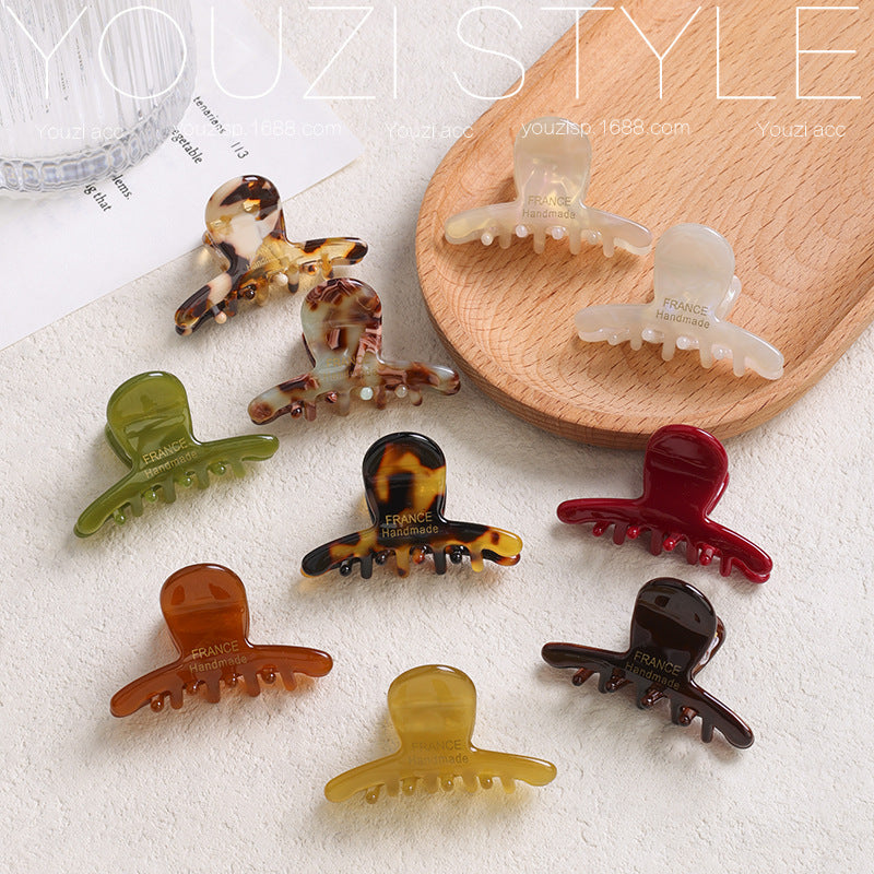 Acetate Small Claw Clip Half-Up Hair Shark Clip for Women, Suitable for the Back of the Head, Hairpin for Thin Hair, High-End Hair Accessory
