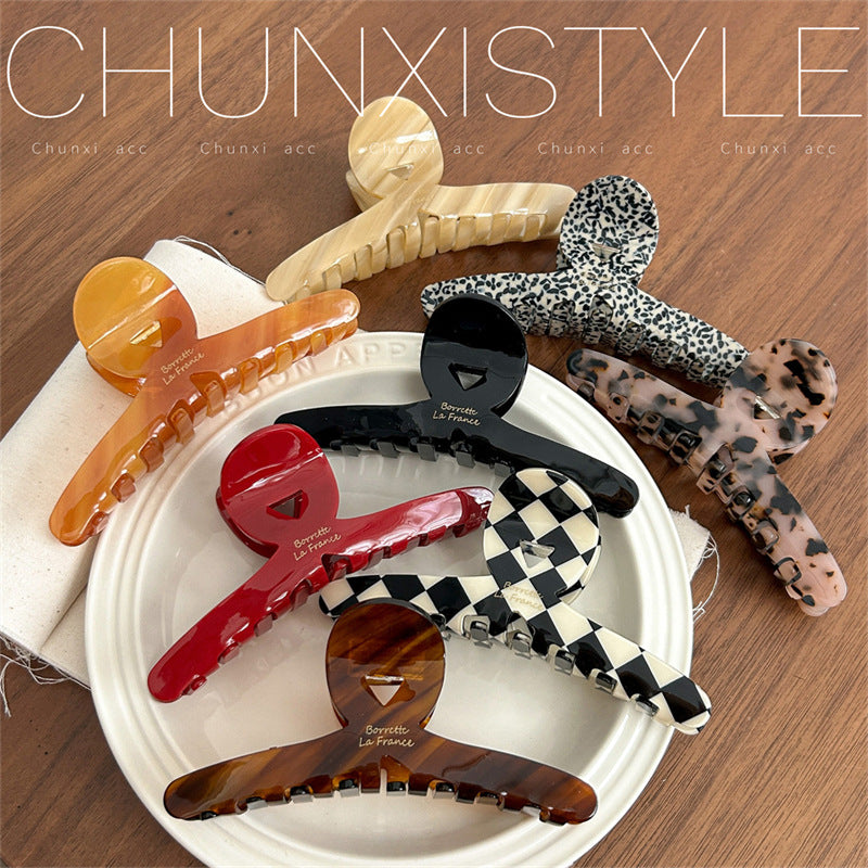 South Korea FRANCE Acetic Acid Grab Clip Fashionable Fine French High Sense Large Shark Clip Hair Multi-Hair Grab Headwear for Women