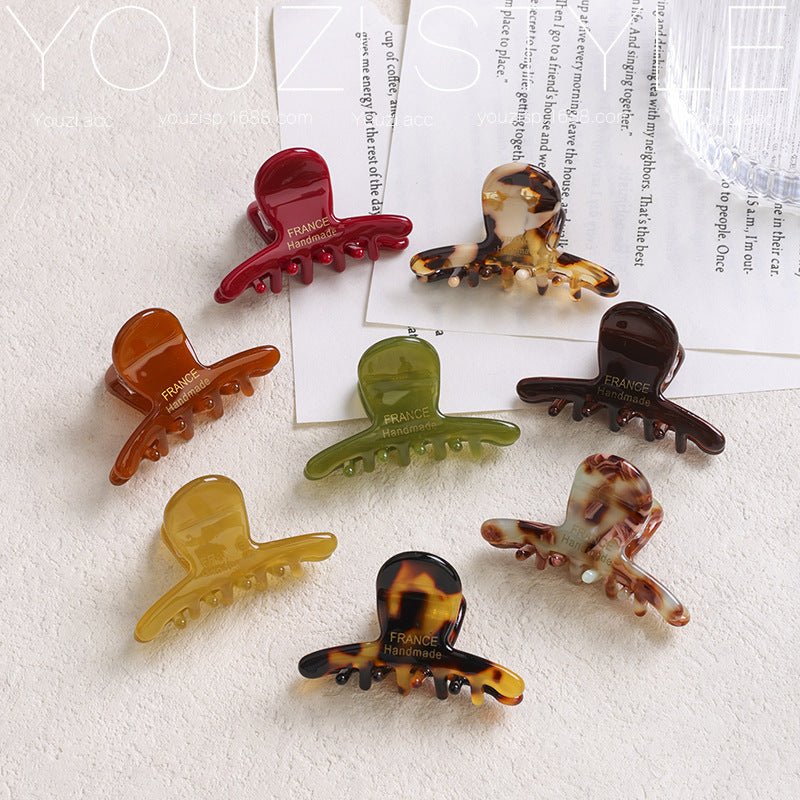 Acetate Small Claw Clip Half-Up Hair Shark Clip for Women, Suitable for the Back of the Head, Hairpin for Thin Hair, High-End Hair Accessory