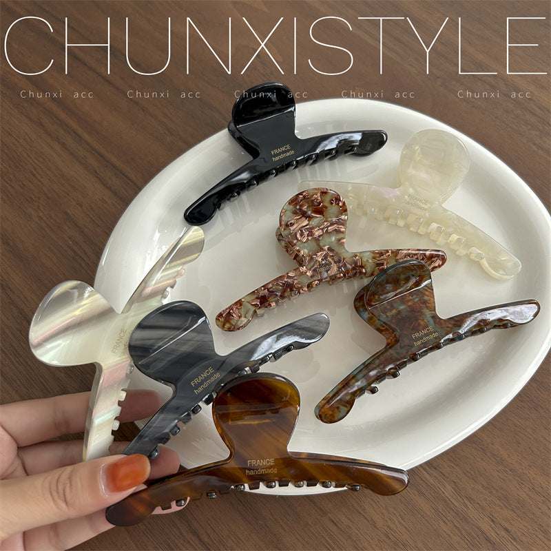 Vintage acetate grip large Internet celebrity elegant shark clip women's high-grade exquisite clip headdress hairpin back head