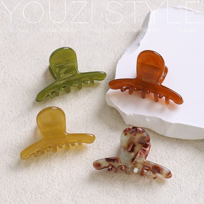 Acetate Small Claw Clip Half-Up Hair Shark Clip for Women, Suitable for the Back of the Head, Hairpin for Thin Hair, High-End Hair Accessory
