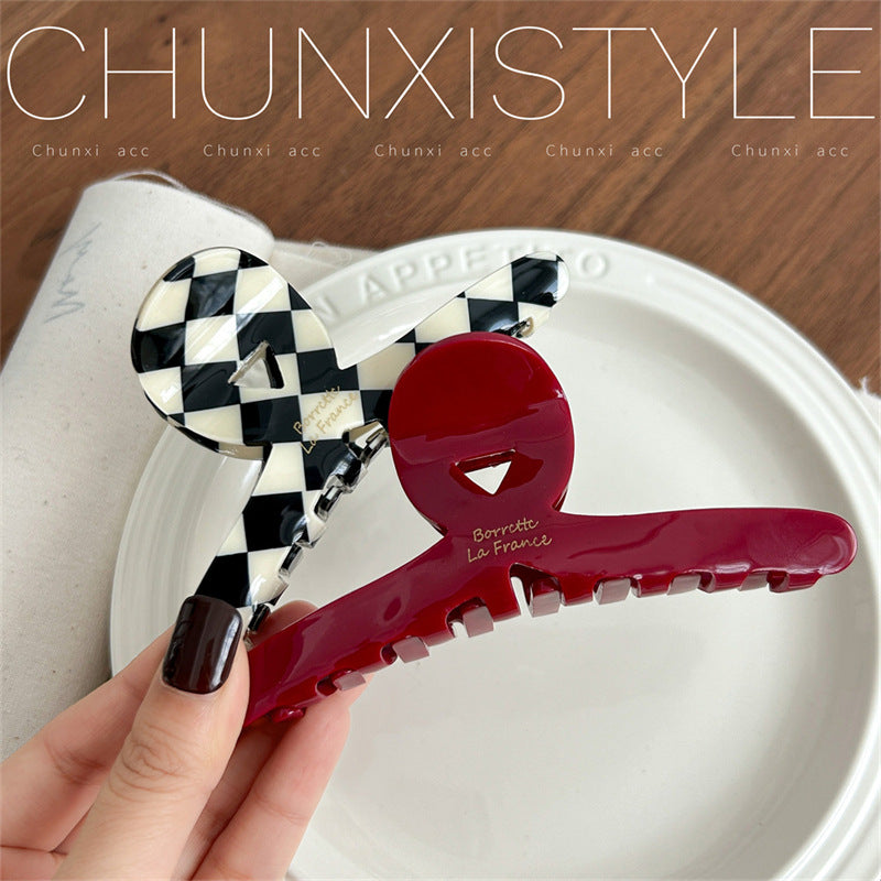 South Korea FRANCE Acetic Acid Grab Clip Fashionable Fine French High Sense Large Shark Clip Hair Multi-Hair Grab Headwear for Women