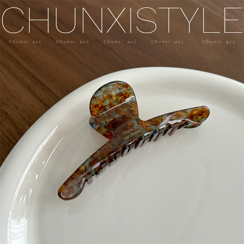 Vintage acetate grip large Internet celebrity elegant shark clip women's high-grade exquisite clip headdress hairpin back head