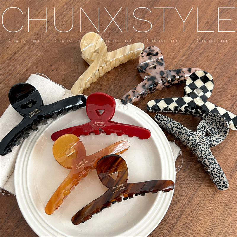 South Korea FRANCE Acetic Acid Grab Clip Fashionable Fine French High Sense Large Shark Clip Hair Multi-Hair Grab Headwear for Women