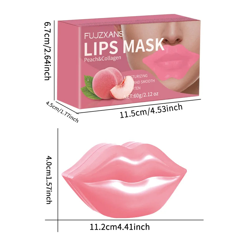 Peach Lips Mask For Dark Lips Moisturizer Soft & Smooth Lip Skin Deep Hydration Visibly Minimize Wrinkles Collagen Lip Mask