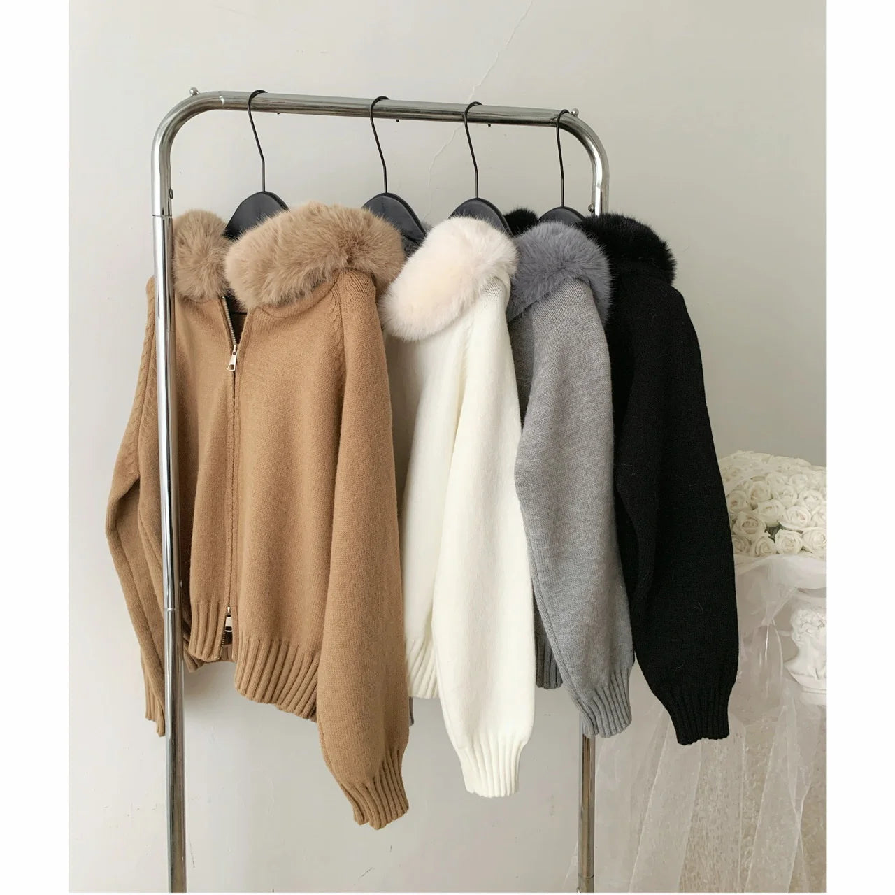 Winter Women Old Money Shoujo Girl Long Sleeve Full Zip Cardigan Sweater Cuddly Hoodies Knitwear 2000s Aesthetic Korean Fashion