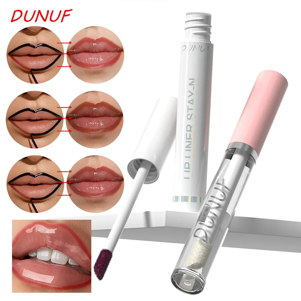 2pcs Long Lasting Peel Off Lip Liner Set With Moisturizing Non Stick Lip Oil Waterproof Stay Nourishing Liquid Care