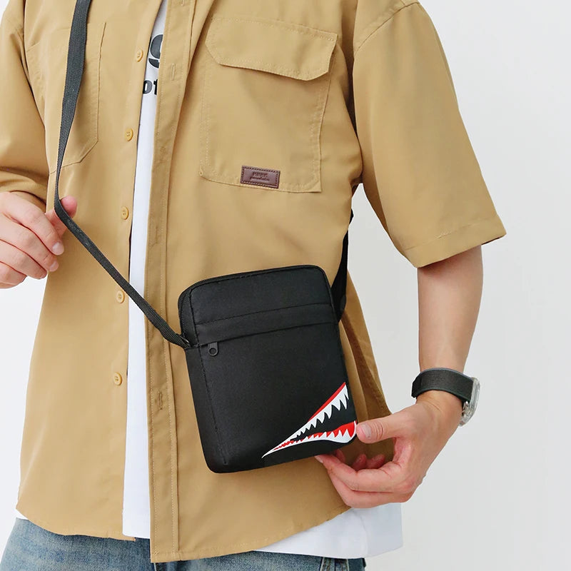 Men's and women's single-shoulder bags, crossbody bags, solid-colored single-shoulder small bags, lightweight mobile phone bags