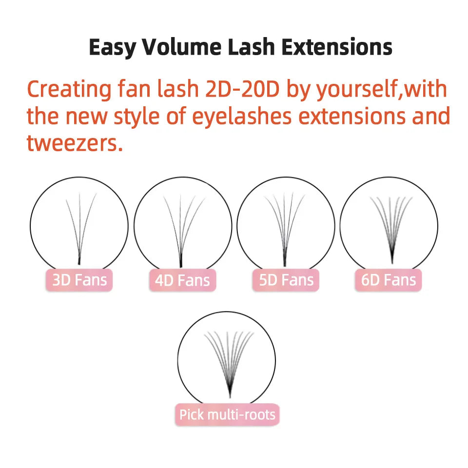 AGUUD Easy Fan Lashes Eyelash Extension Faux Mink Auto Flowering Rapid blooming fans Individual Eyelash Extension Easy Fanning