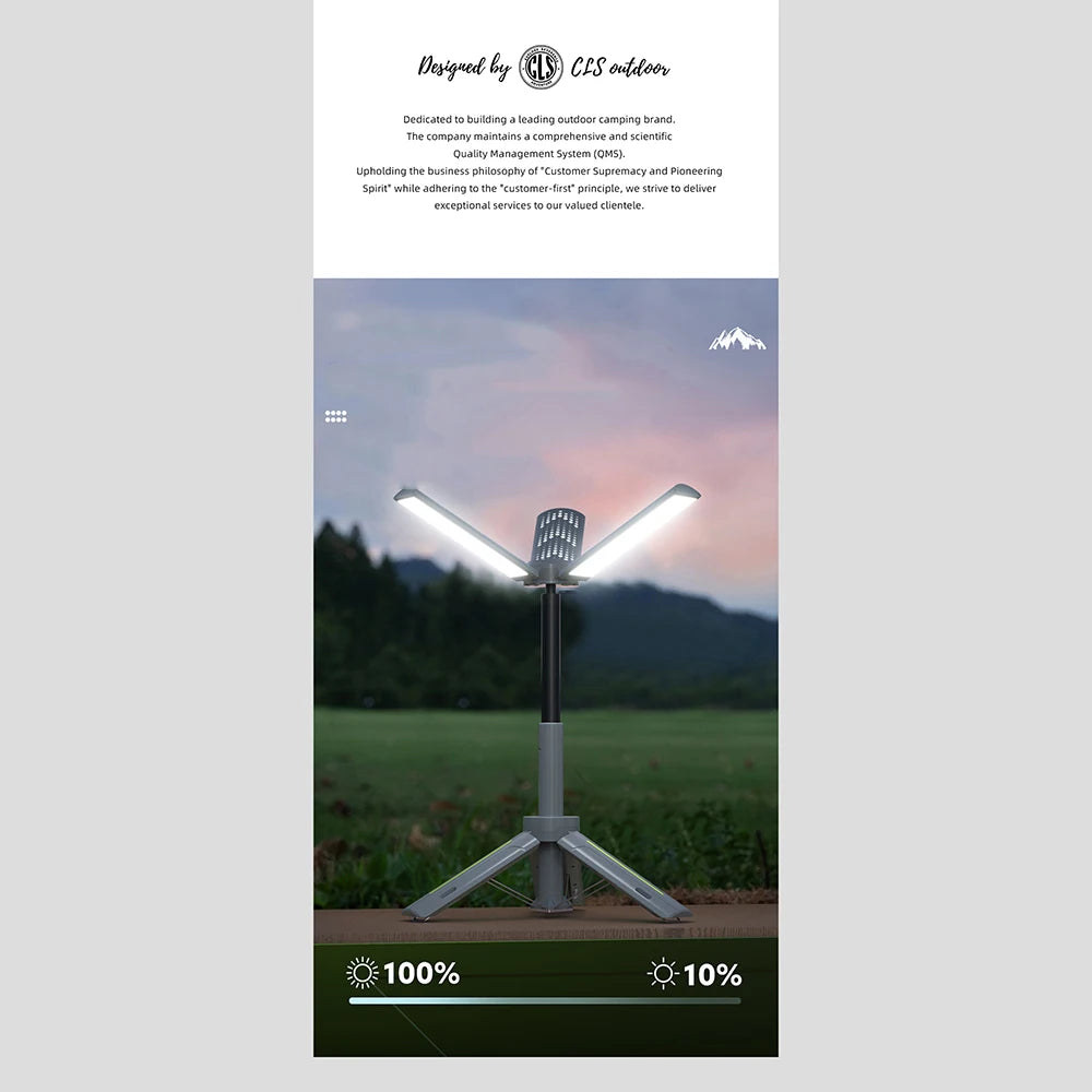Telescopic Camping Lantern with Stand (40" Tripod) Rechargeable Camping Light 8000mAh & Lantern Flashlight 360° LED Heads