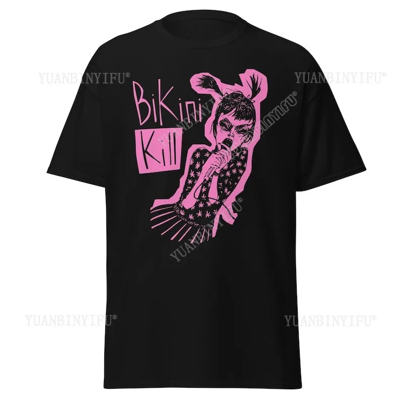 Bikini Kill T-Shirt Fashion, Gothic Death New Metal Band, Short Sleeve cotton Vintage round neck Streetwear Tees Short Sleeve