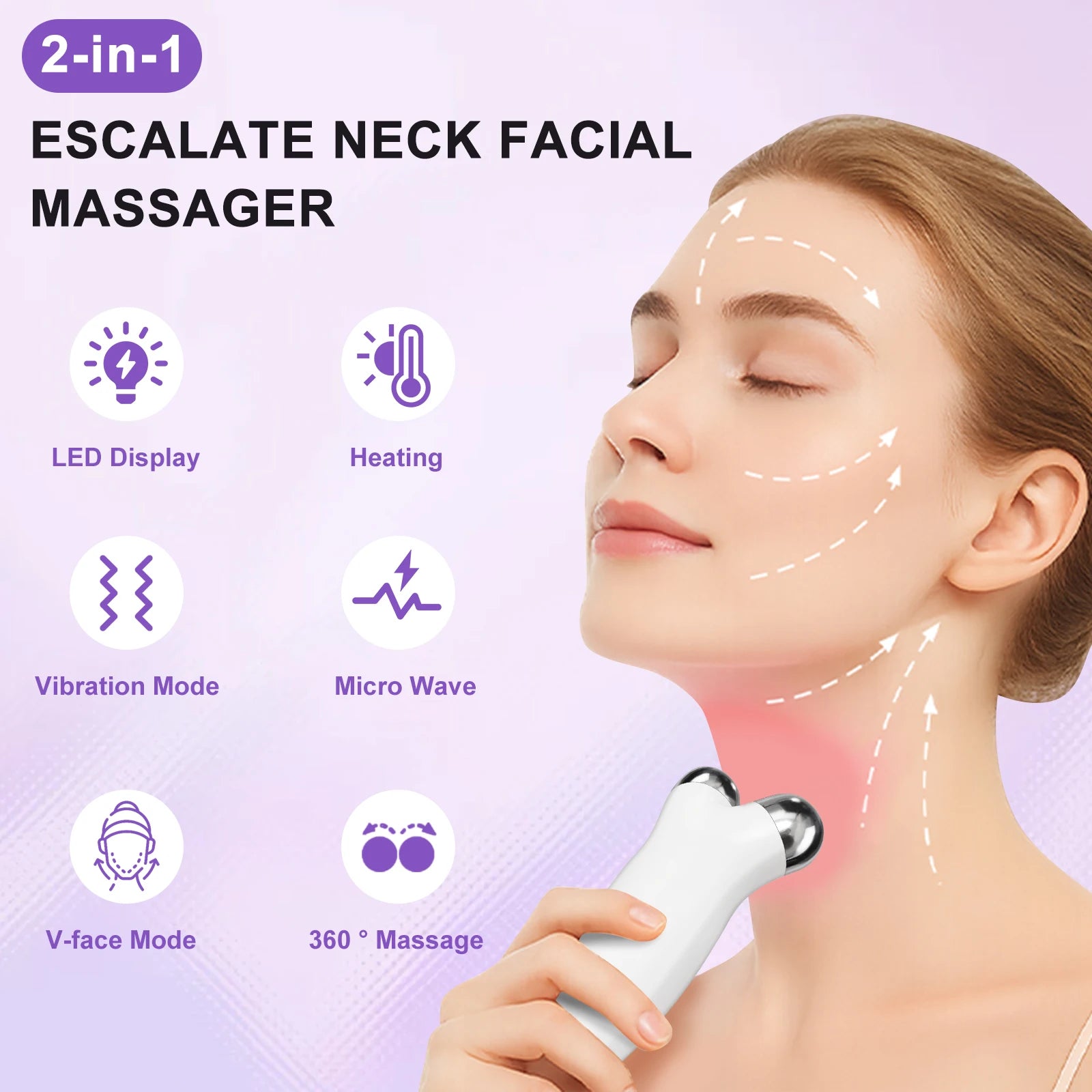 Face Microcurrent Massager Vibrator - Skin Beauty Equipment Visage Vibration Device for Facial Skin Care