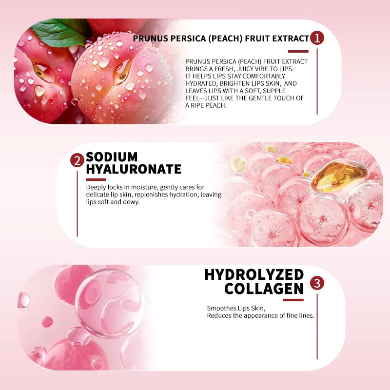 Peach Lips Mask For Dark Lips Moisturizer Soft & Smooth Lip Skin Deep Hydration Visibly Minimize Wrinkles Collagen Lip Mask