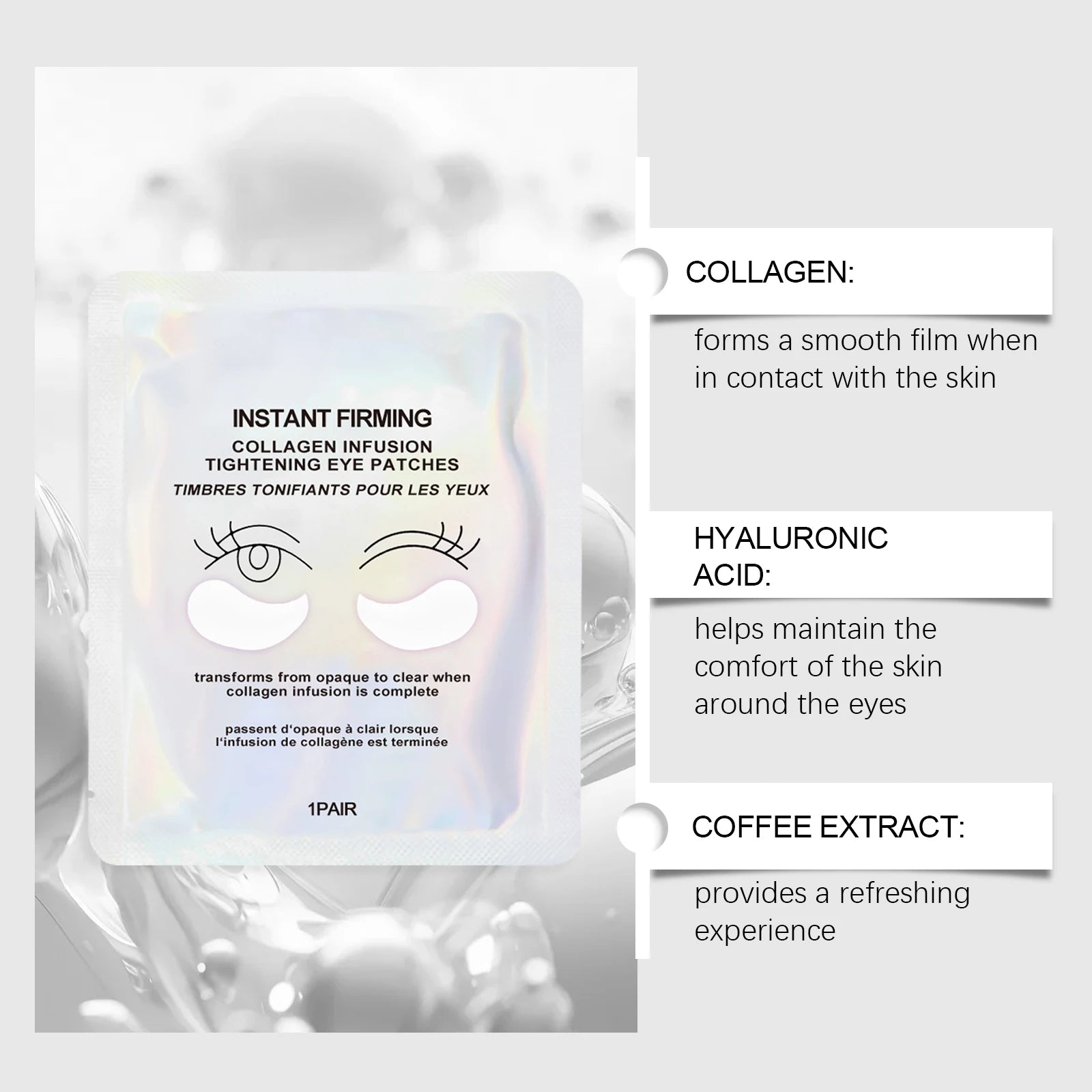 Collagen Under Eye Patches 8 Pairs Hydrogel Eye Mask for Dark Circles Puffy Eyes Wrinkles Intense Moisturizing Firming Treatment