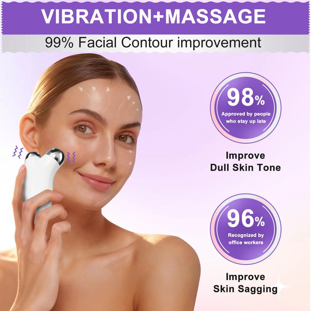 Face Microcurrent Massager Vibrator - Skin Beauty Equipment Visage Vibration Device for Facial Skin Care