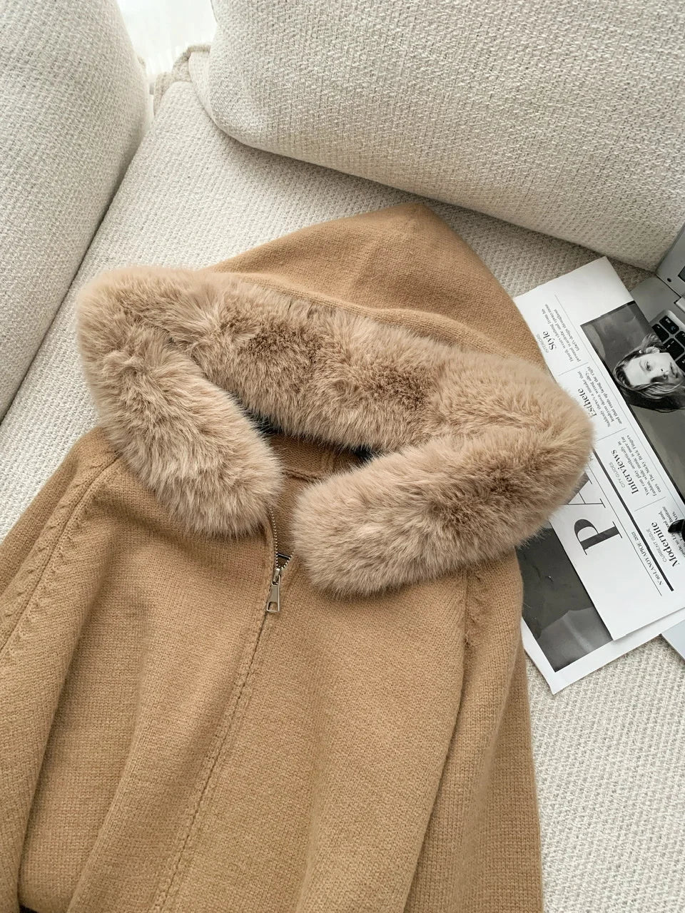 Winter Women Old Money Shoujo Girl Long Sleeve Full Zip Cardigan Sweater Cuddly Hoodies Knitwear 2000s Aesthetic Korean Fashion