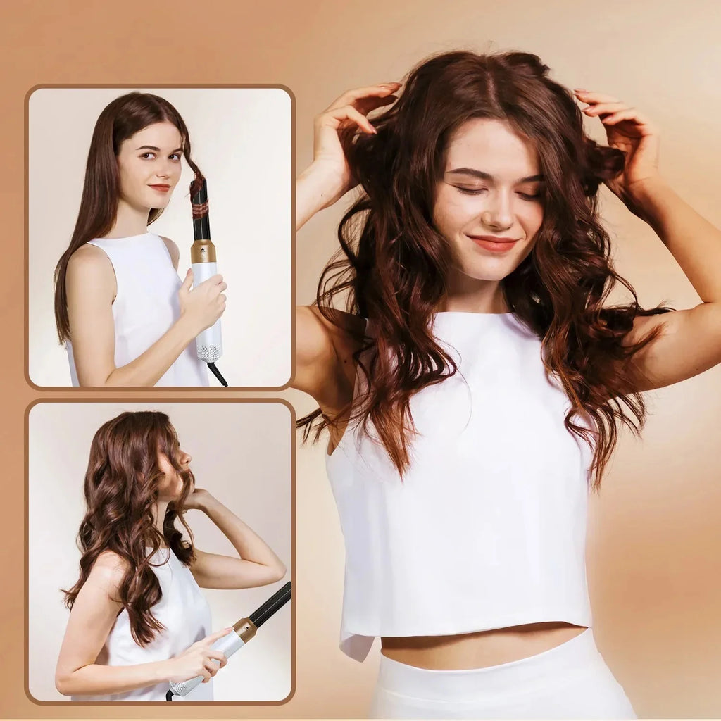 Hairdresser 5-in-1 Hair Clip Curler Hot Air Comb Automatic Curling Comb Straight Hair Comb, Hair Dryer Holiday Gift