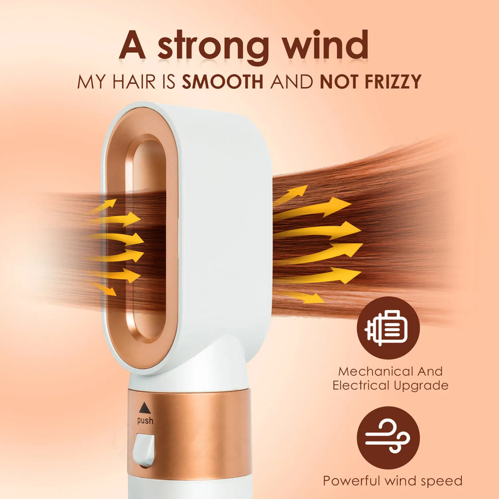 Hairdresser 5-in-1 Hair Clip Curler Hot Air Comb Automatic Curling Comb Straight Hair Comb, Hair Dryer Holiday Gift