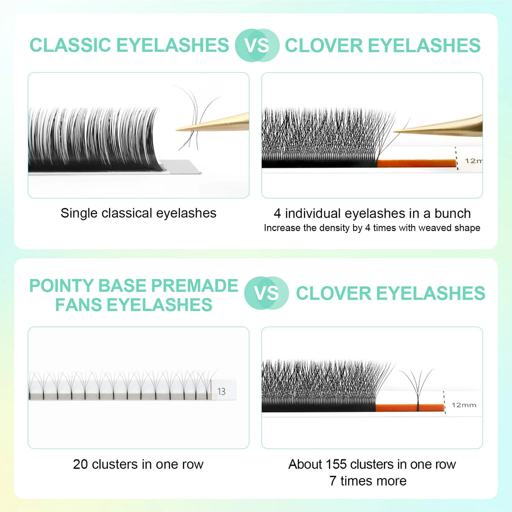 NAGARAKU 4D W Shape Lashes Hand Waved Premade Bloom Fans Mesh Eyelash Extensions Natural Soft Light Individual Matte Dense