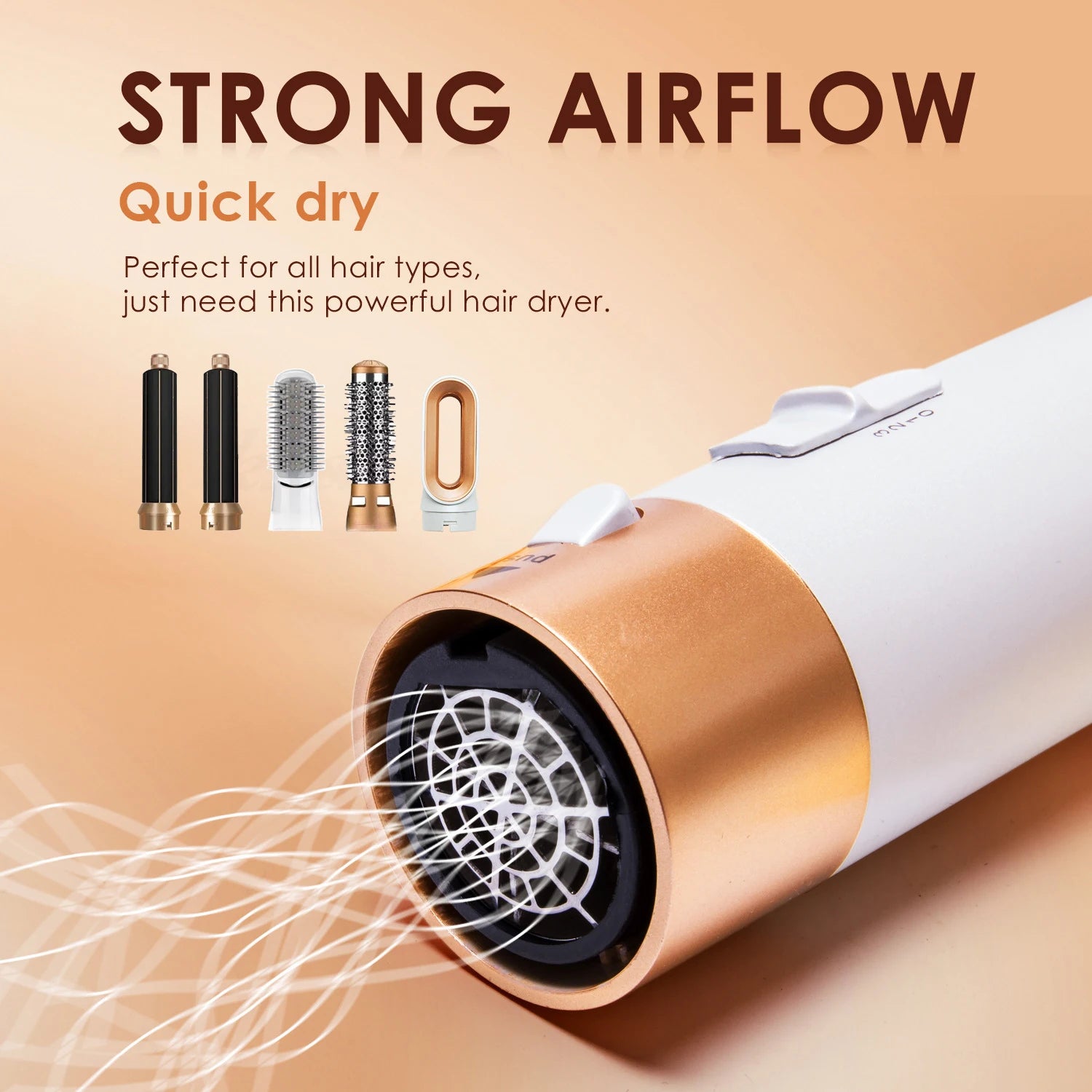 Hairdresser 5-in-1 Hair Clip Curler Hot Air Comb Automatic Curling Comb Straight Hair Comb, Hair Dryer Holiday Gift