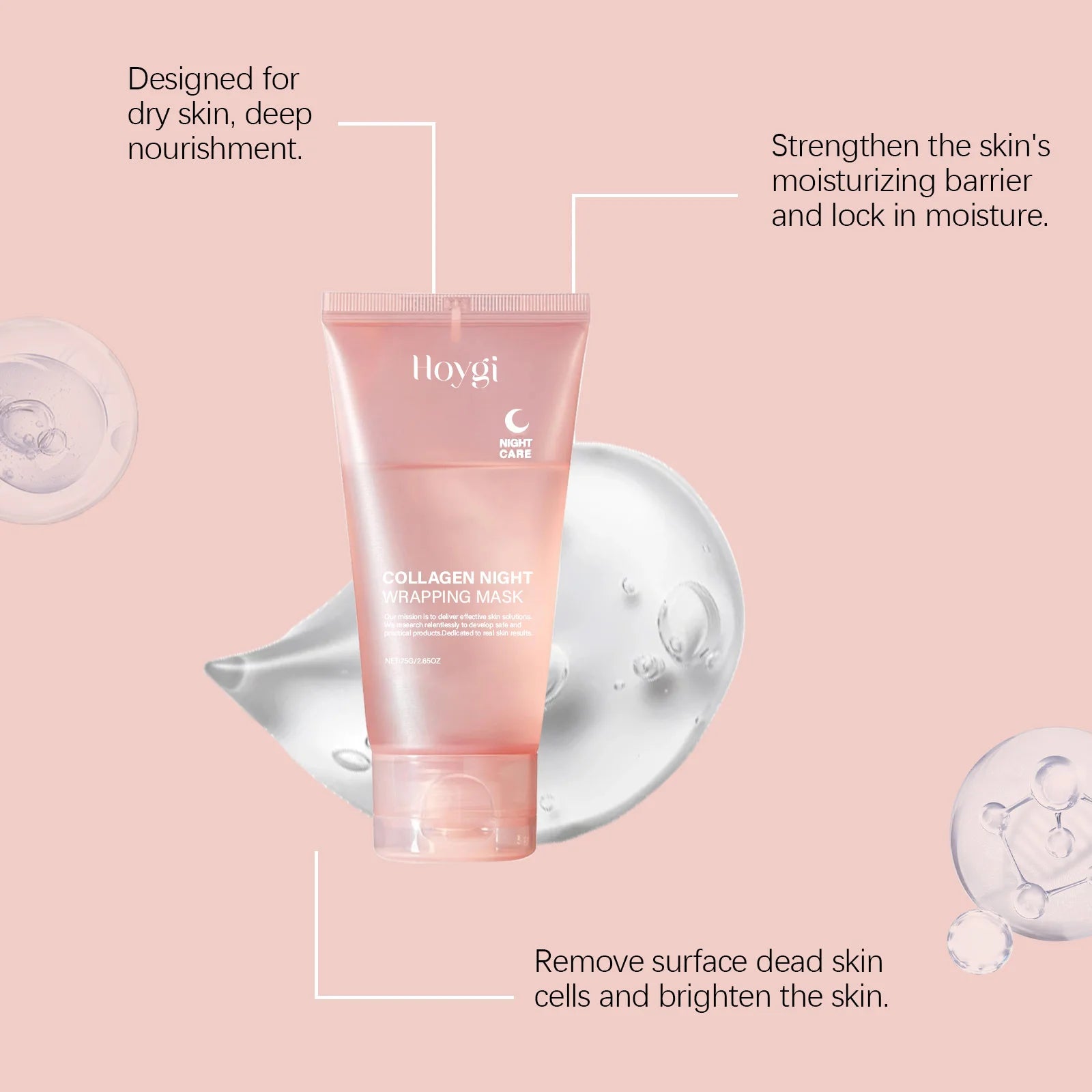 Collagen Peel Off Facial Mask Removes Blackheads & Oil Deeply Moisturizes Shrinks Pores Smoothes Fine Lines Brightens Skin Tone