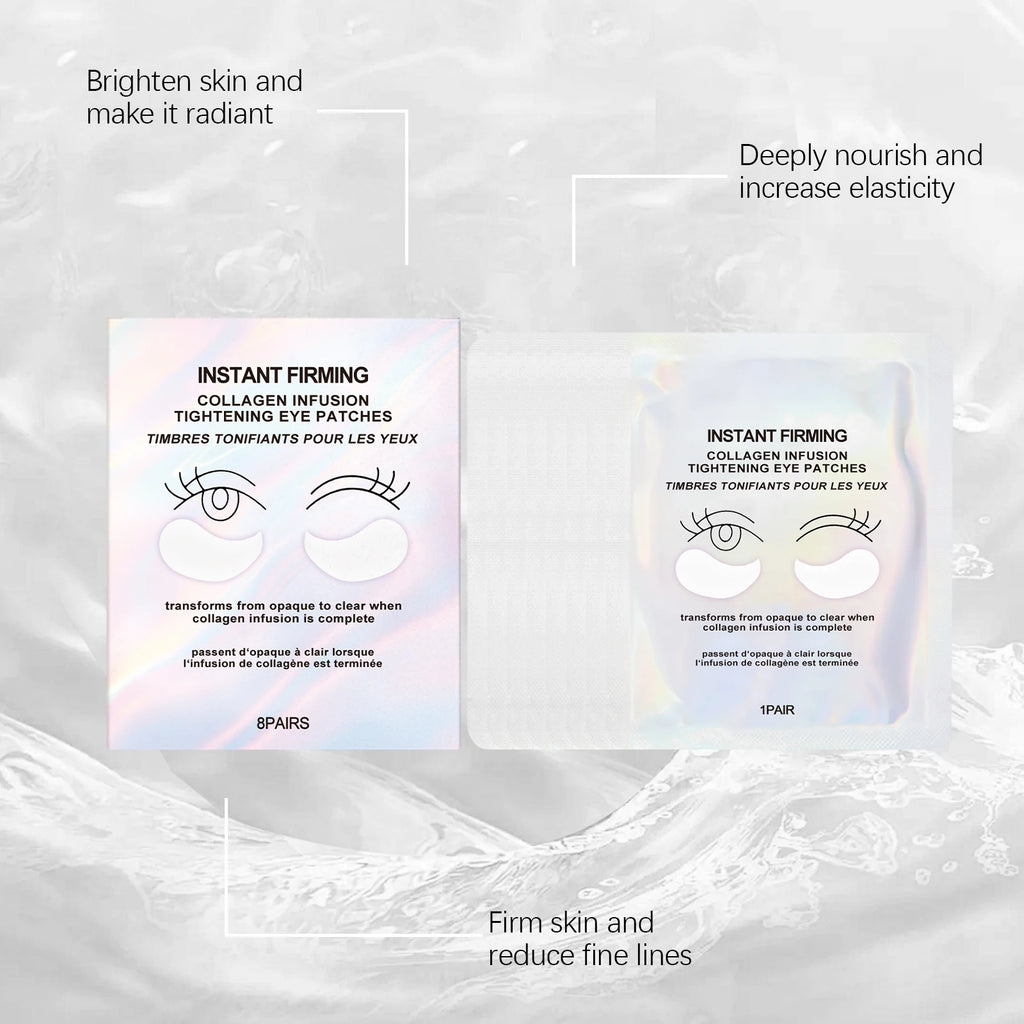 Collagen Under Eye Patches 8 Pairs Hydrogel Eye Mask for Dark Circles Puffy Eyes Wrinkles Intense Moisturizing Firming Treatment
