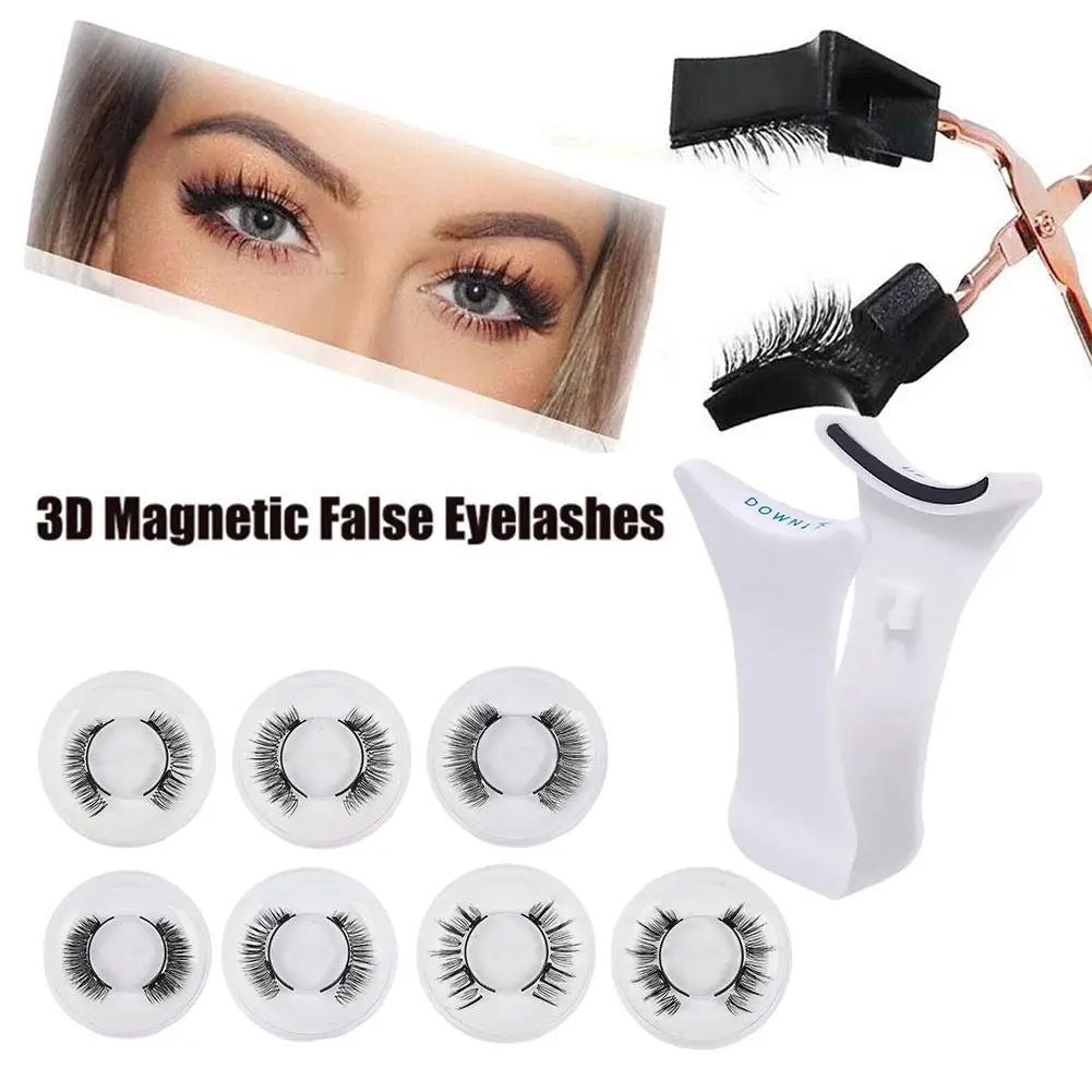 Magnetic Eyelashes Handmade 3D Natural Magnetic False Eyelashes Reusable Magnetic Eyelashes Tweezers Set For Women