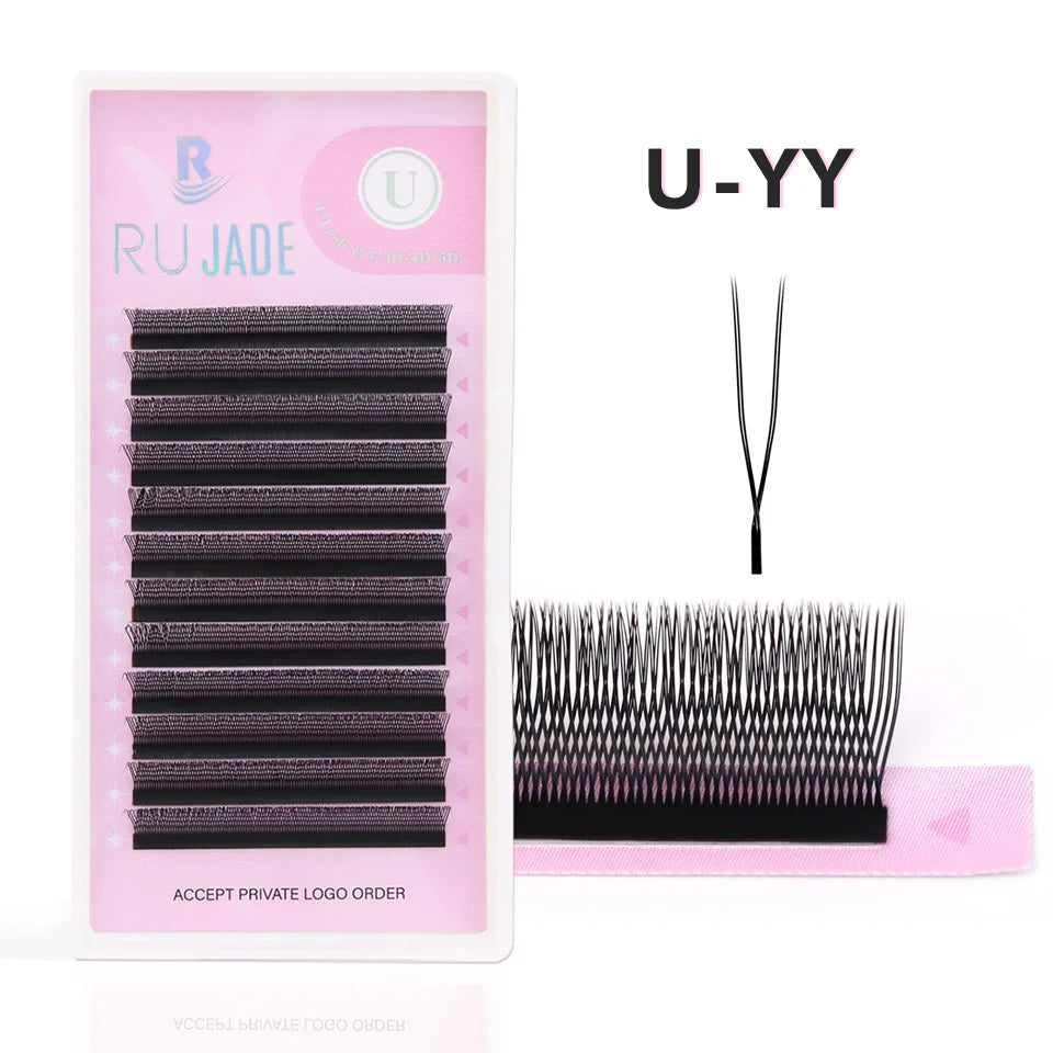 NEW U-Shaped 3D 4D 5D Eyelash Extension Faux Mink Premade Fans Lashes Easy to Apply 3D Volume Hand Woven U Shape W Style Eyelash