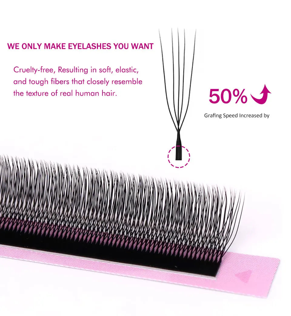 NEW U-Shaped 3D 4D 5D Eyelash Extension Faux Mink Premade Fans Lashes Easy to Apply 3D Volume Hand Woven U Shape W Style Eyelash