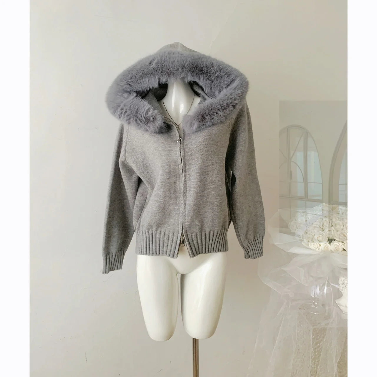Winter Women Old Money Shoujo Girl Long Sleeve Full Zip Cardigan Sweater Cuddly Hoodies Knitwear 2000s Aesthetic Korean Fashion