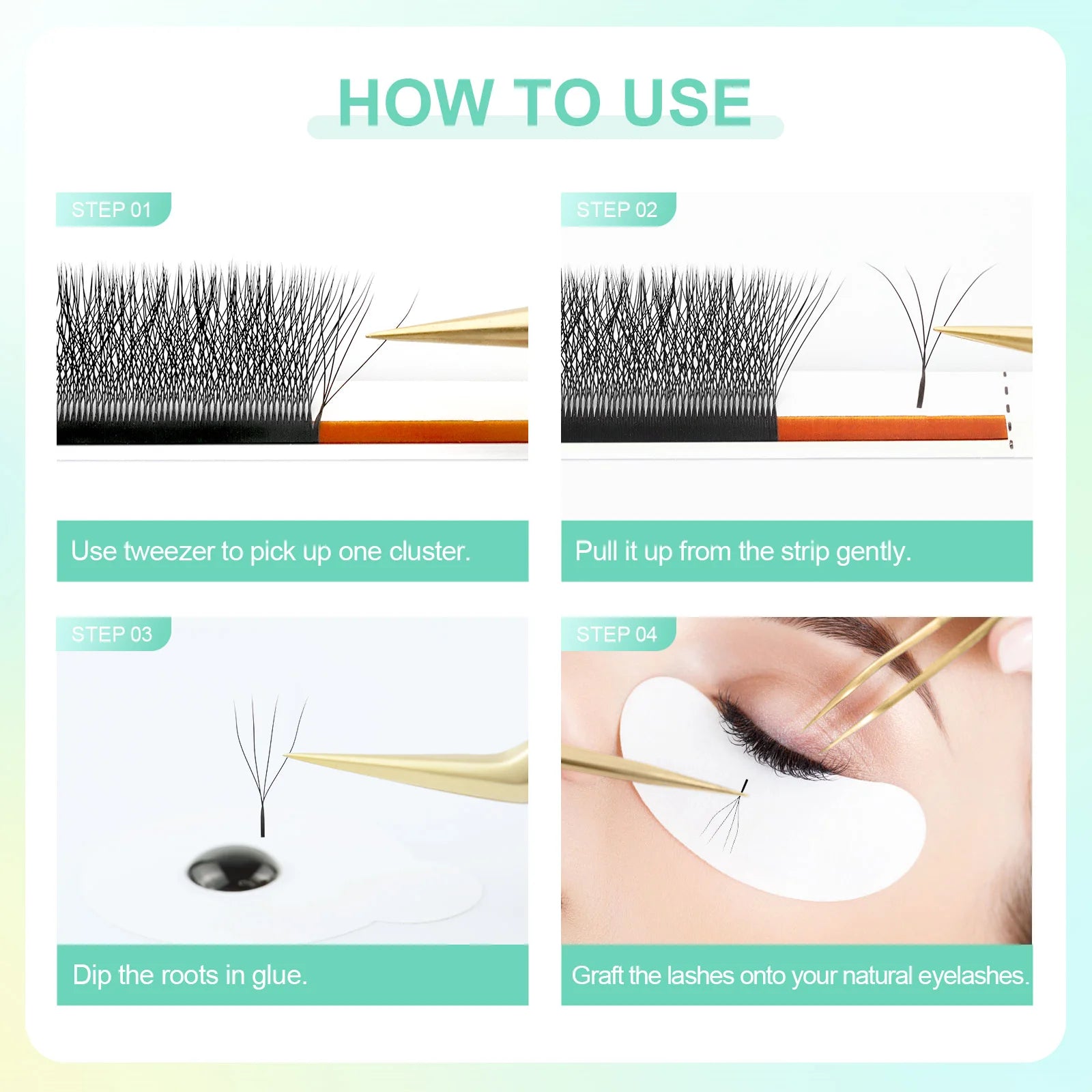 NAGARAKU 4D W Shape Lashes Hand Waved Premade Bloom Fans Mesh Eyelash Extensions Natural Soft Light Individual Matte Dense