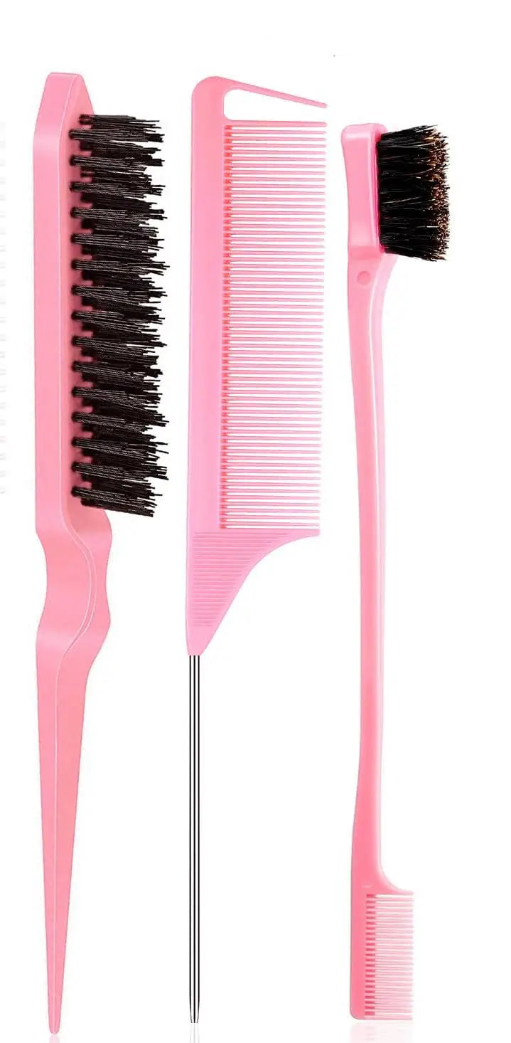 11pcs Hair Brush Set for Women and Men, Edge & Back Brushing, Curly Hair Brush Set with Spray Bottle Flower hair clip