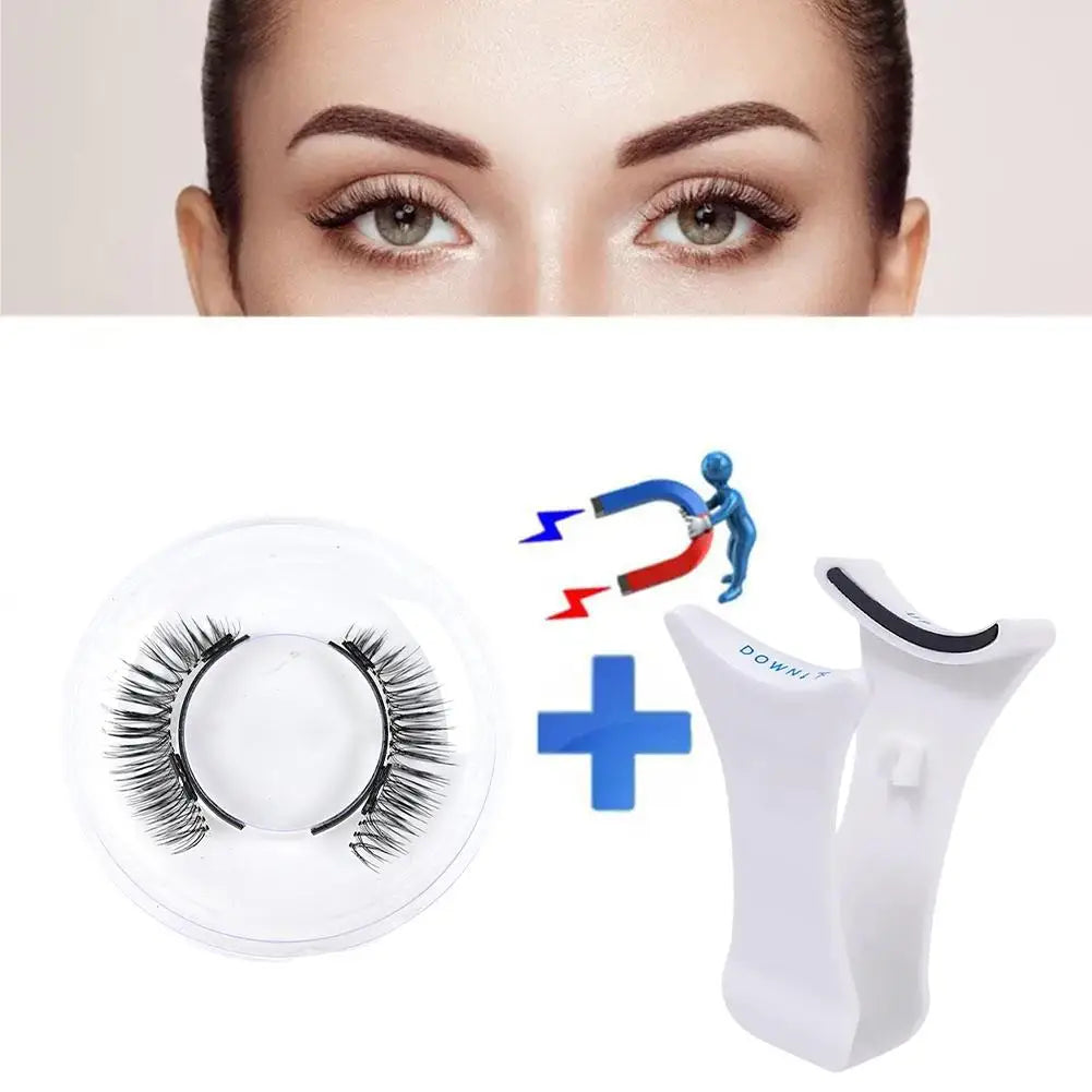 Magnetic Eyelashes Handmade 3D Natural Magnetic False Eyelashes Reusable Magnetic Eyelashes Tweezers Set For Women