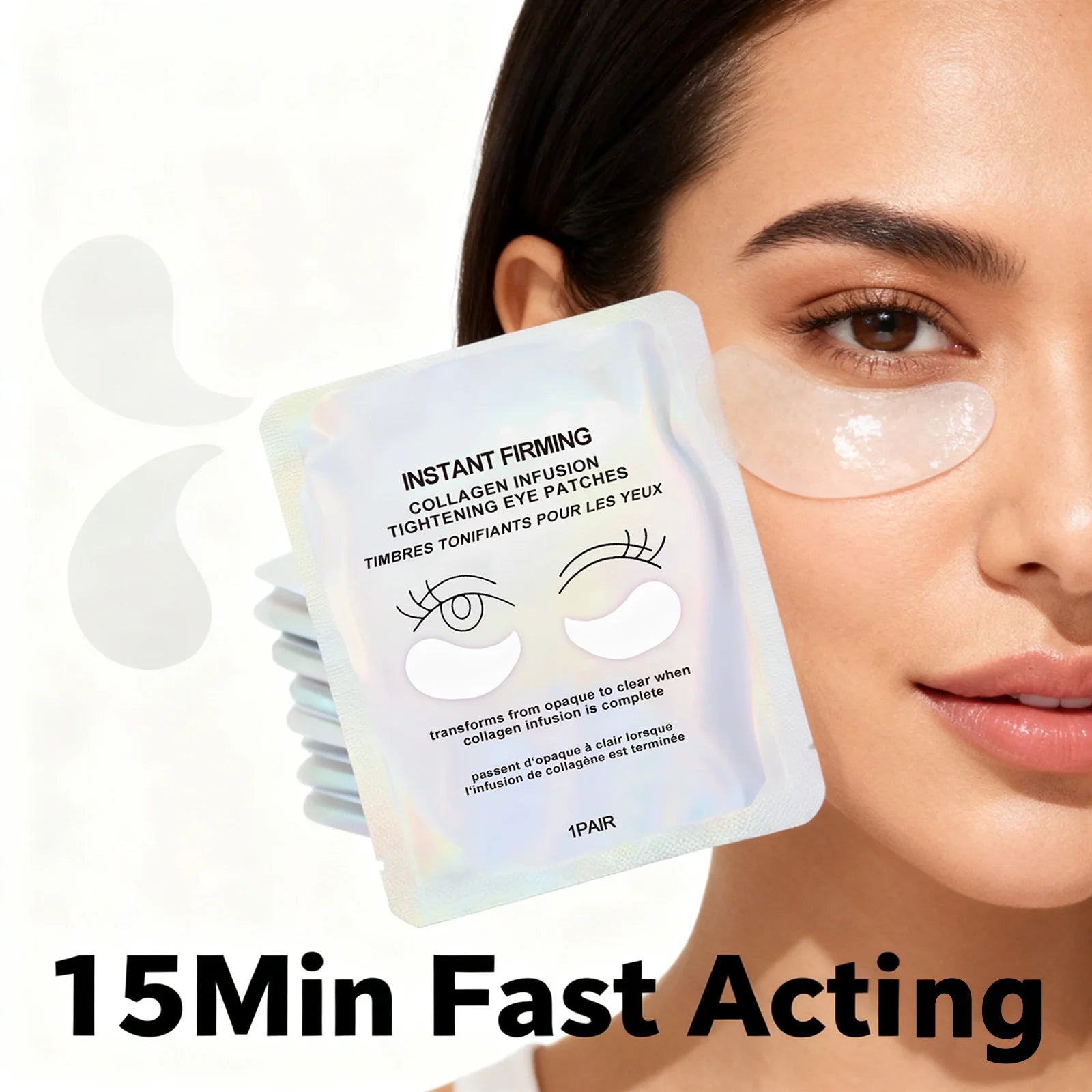Collagen Under Eye Patches 8 Pairs Hydrogel Eye Mask for Dark Circles Puffy Eyes Wrinkles Intense Moisturizing Firming Treatment