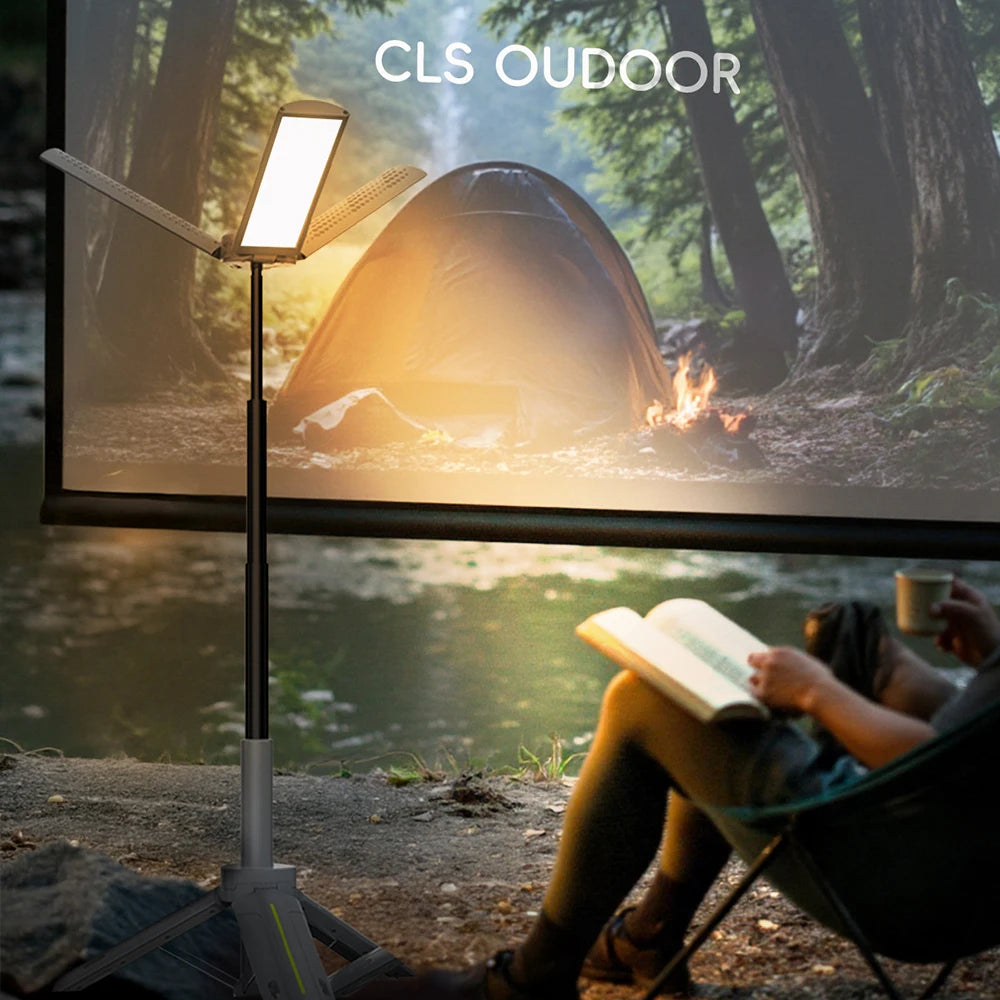 Telescopic Camping Lantern with Stand (40" Tripod) Rechargeable Camping Light 8000mAh & Lantern Flashlight 360° LED Heads