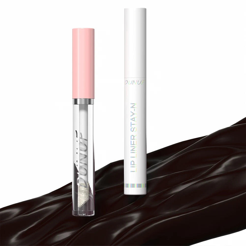 2pcs Long Lasting Peel Off Lip Liner Set With Moisturizing Non Stick Lip Oil Waterproof Stay Nourishing Liquid Care