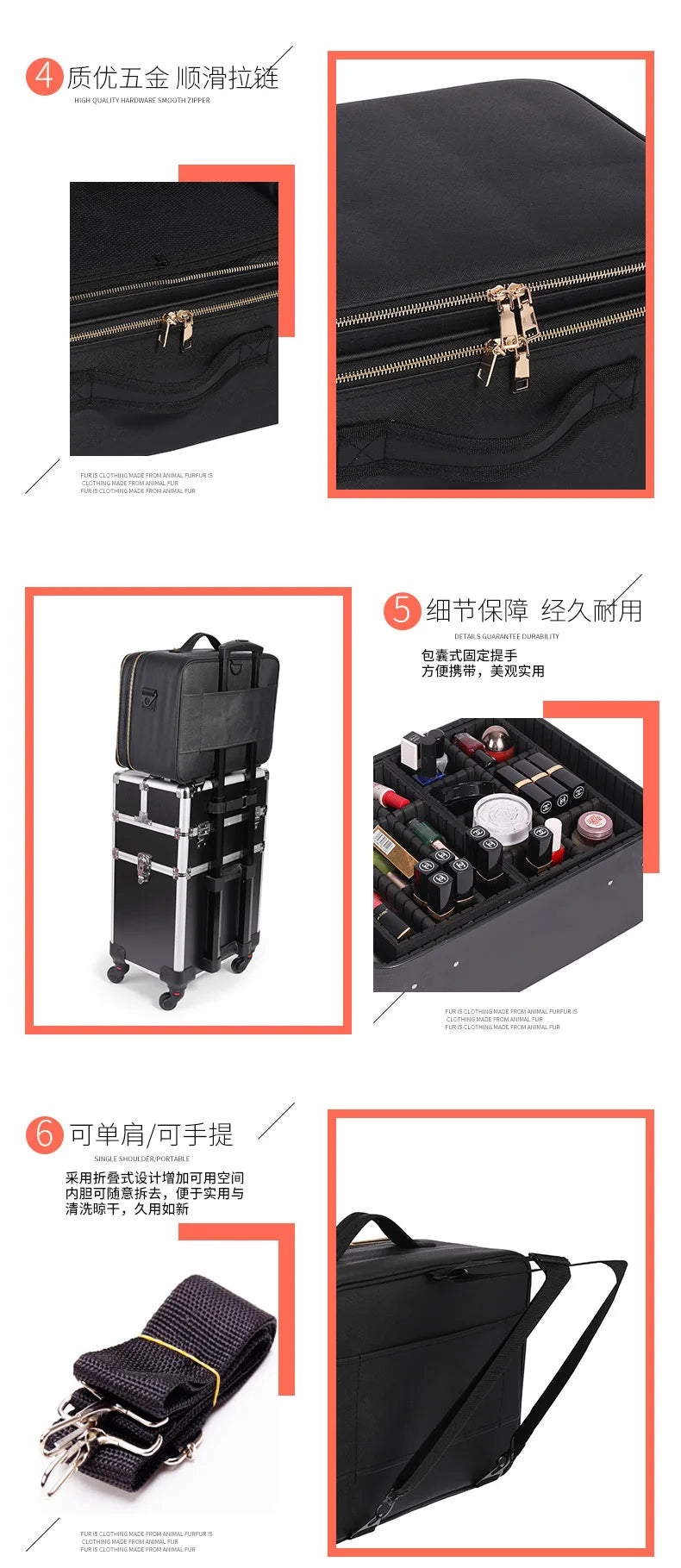 Large Capacity Makeup Box with Multi Function and Convenient Handheld Nail Art Tattoo Partition Storage Toolbox Makeup Bag