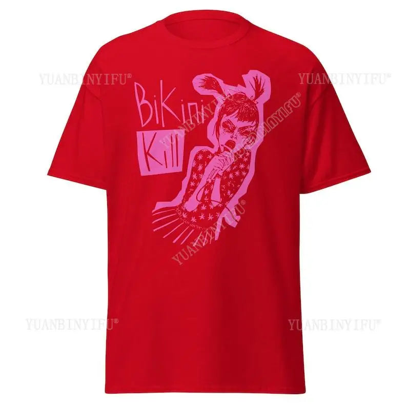 Bikini Kill T-Shirt Fashion, Gothic Death New Metal Band, Short Sleeve cotton Vintage round neck Streetwear Tees Short Sleeve