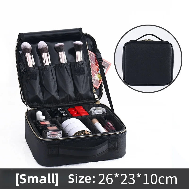 Large Capacity Makeup Box with Multi Function and Convenient Handheld Nail Art Tattoo Partition Storage Toolbox Makeup Bag