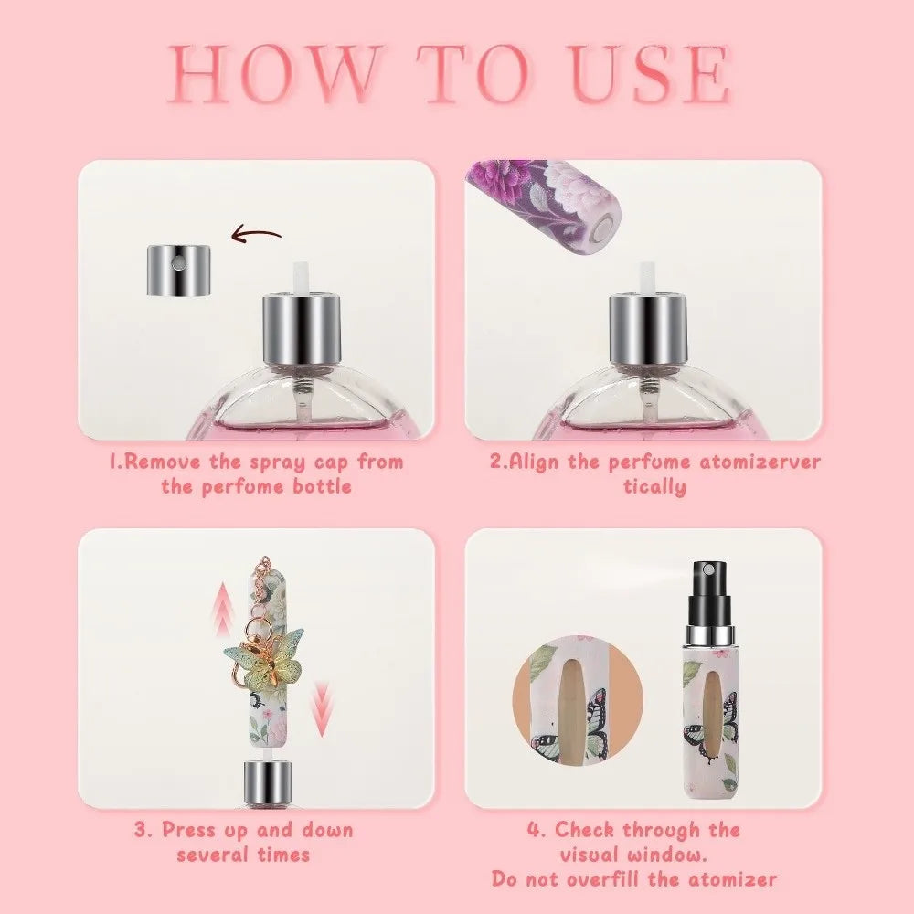 New 5ml Mini Perfume Bottle Refillable Portable Spray Rotating Bottle Empty Storage Sprayer Spray Atomizer Bottle