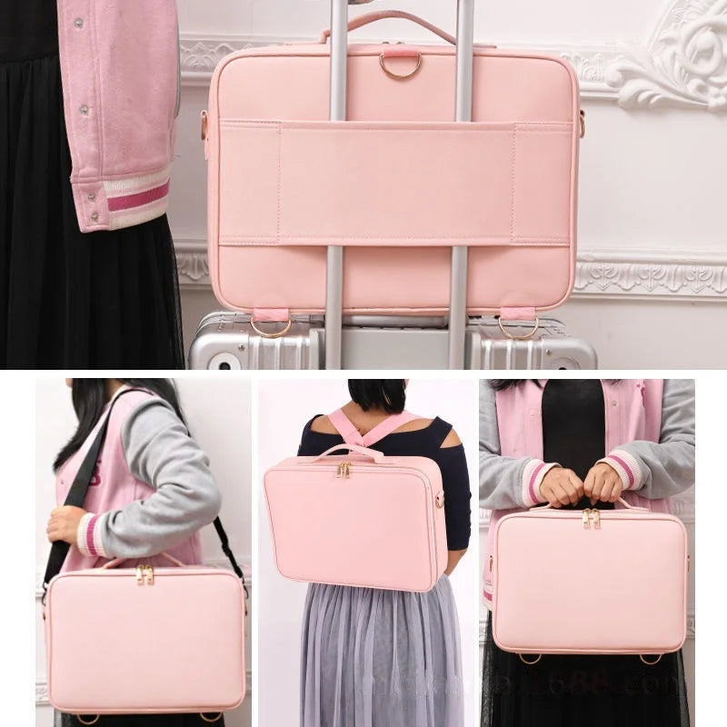 Large Capacity Makeup Box with Multi Function and Convenient Handheld Nail Art Tattoo Partition Storage Toolbox Makeup Bag