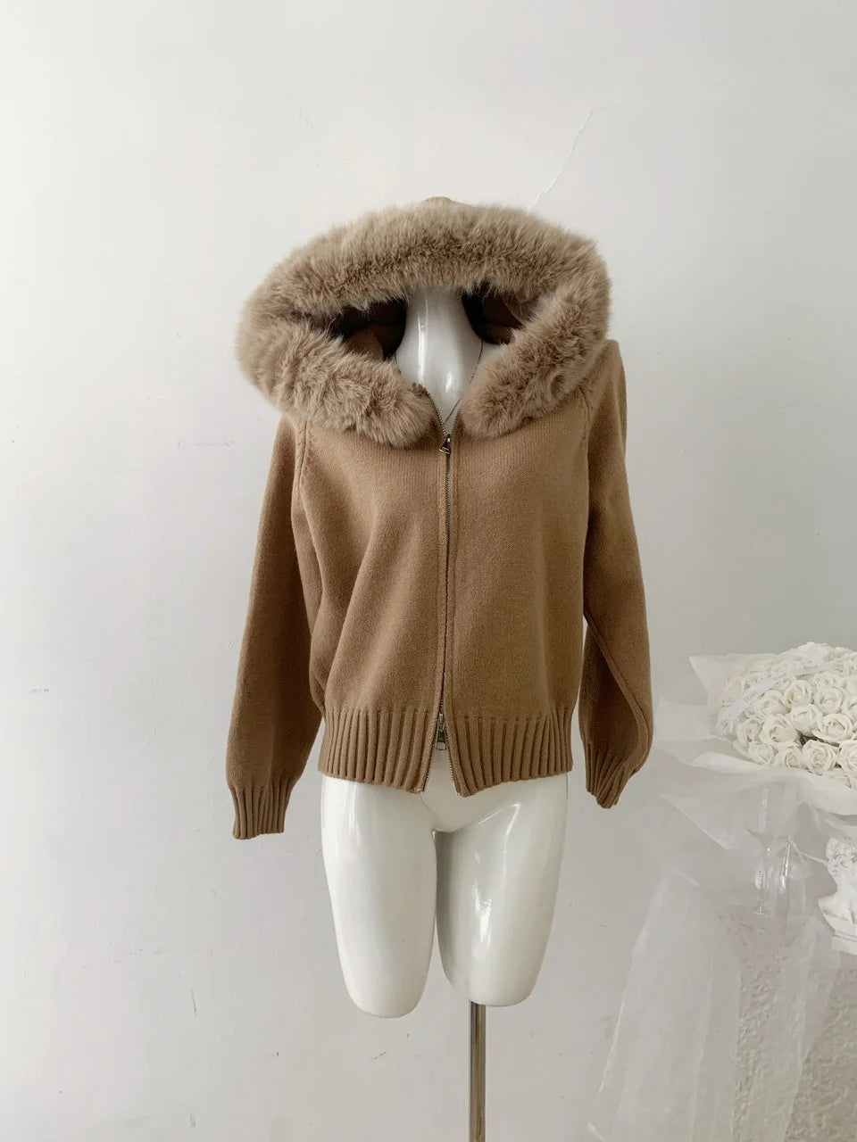 Winter Women Old Money Shoujo Girl Long Sleeve Full Zip Cardigan Sweater Cuddly Hoodies Knitwear 2000s Aesthetic Korean Fashion