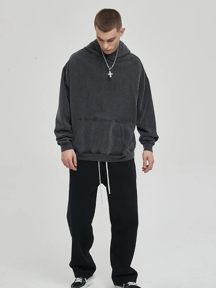 Men Acid Hoodies Bocchi The Rock Manga Top Print Vintage Pullover Casual Basis Long Sleeve Washed Hoodies
