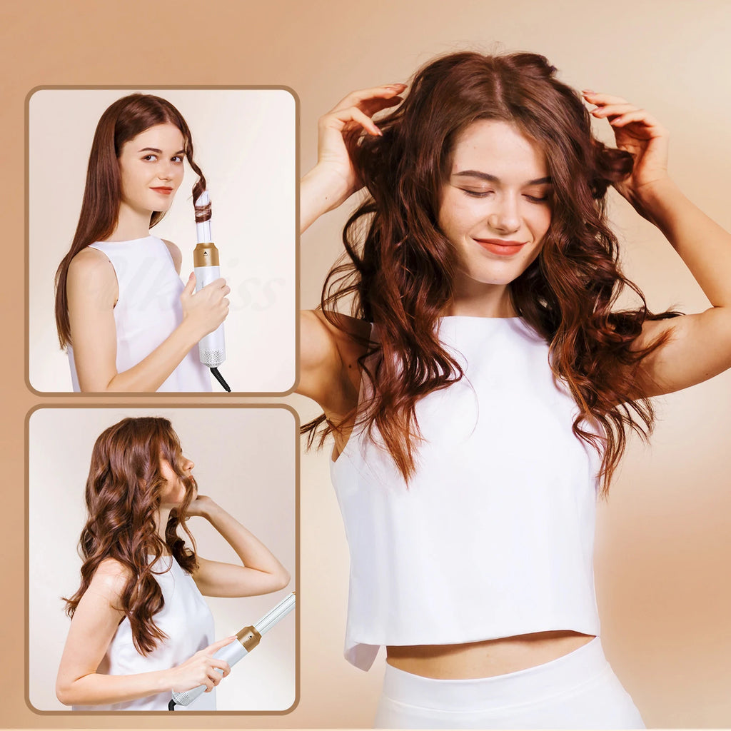 Hairdresser 5-in-1 Hair Clip Curler Hot Air Comb Automatic Curling Comb Straight Hair Comb, Hair Dryer Holiday Gift