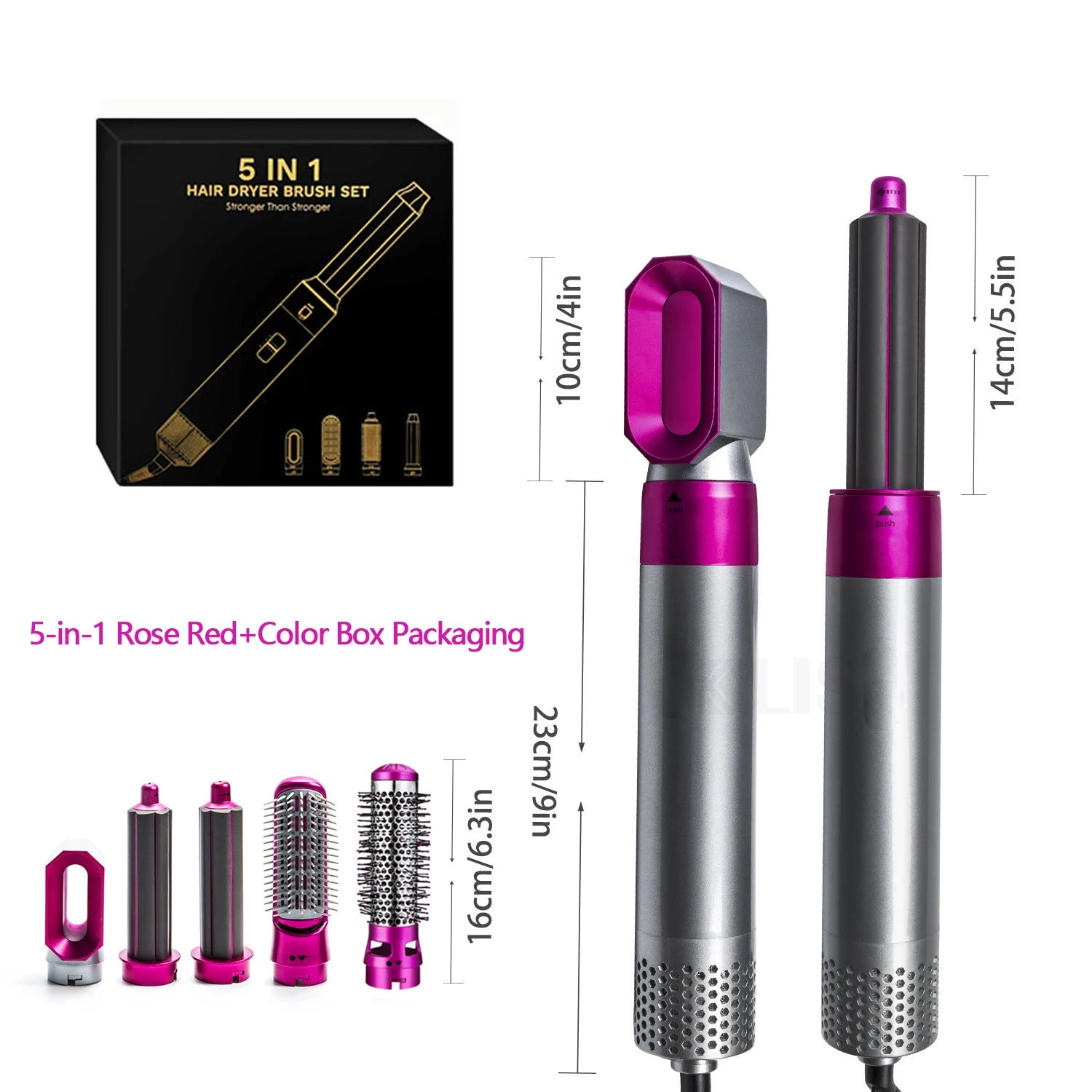 Hairdresser 5-in-1 Hair Clip Curler Hot Air Comb Automatic Curling Comb Straight Hair Comb, Hair Dryer Holiday Gift